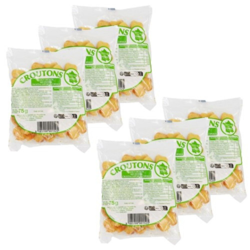 Lot 6x Croûtons goût oignon - Sachet 75g