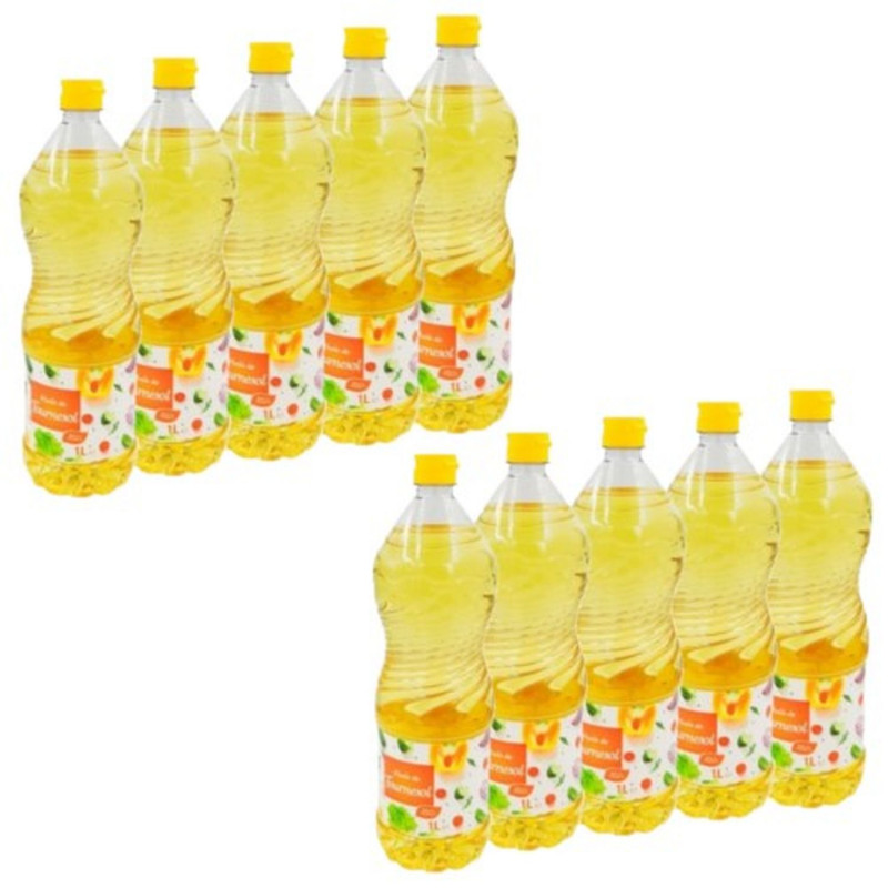 Lot 10x Huile de tournesol - Bouteille 1L
