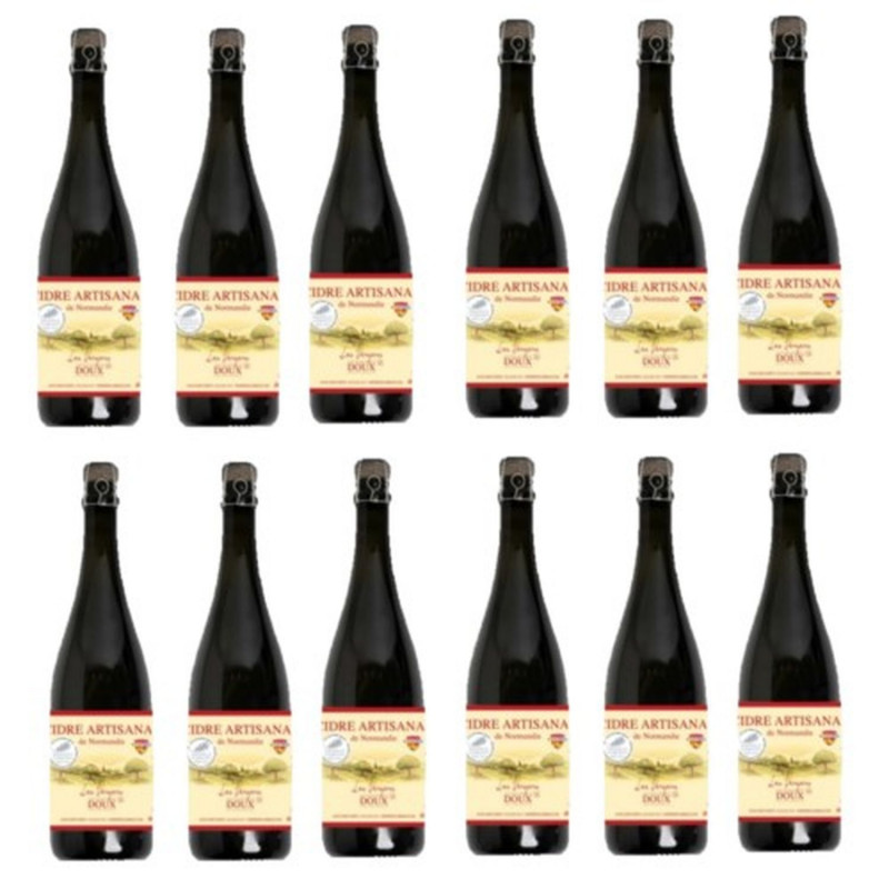 Lot 12x Cidre doux artisanal - Bouteille 750ml