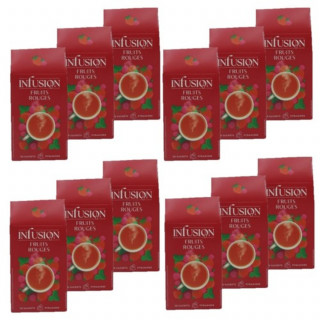 Lot 12x Infusion rooibos fruits rouges - Boîte 32g