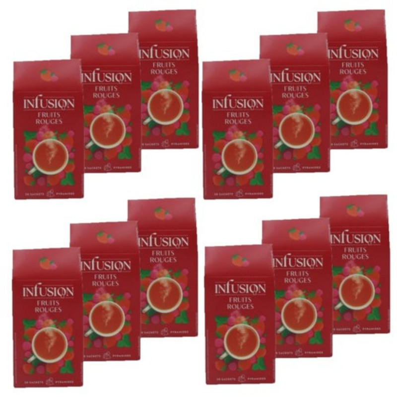 Lot 12x Infusion rooibos fruits rouges - Boîte 32g
