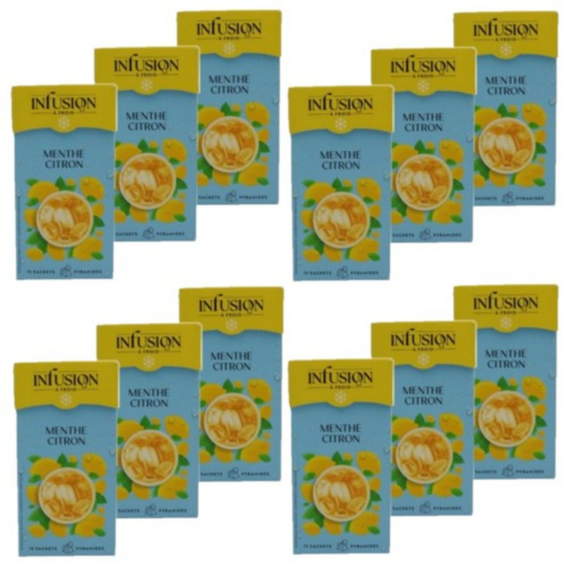Lot 12x Infusion à froid menthe citron - Boîte 37,5g