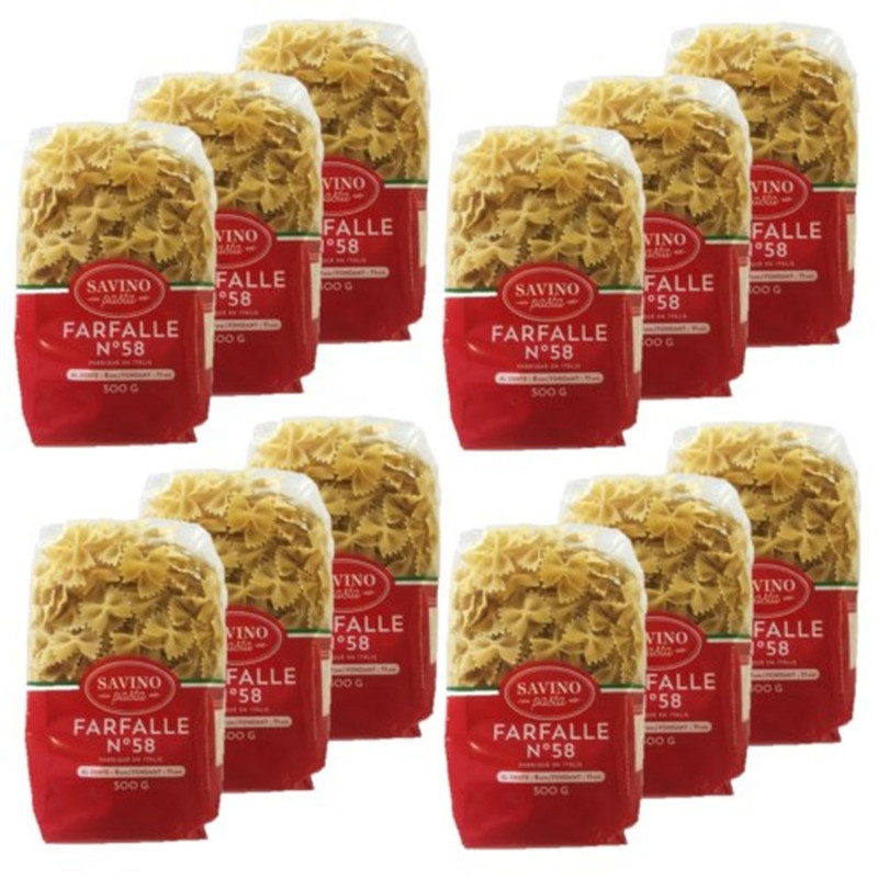 Lot 12x Pâtes Farfalle n°58 - Paquet 500g