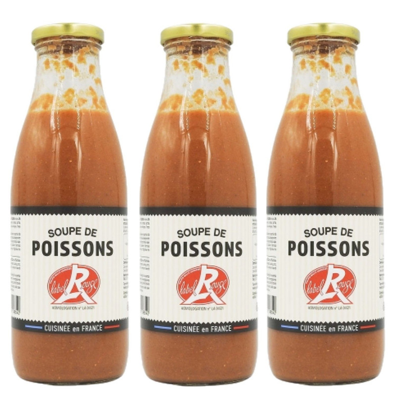 Lot 3x Soupe de poissons Label Rouge - Bouteille 750ml