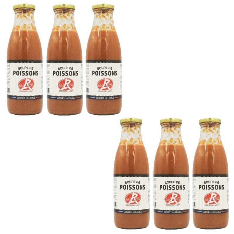 Lot 6x Soupe de poissons Label Rouge - Bouteille 750ml