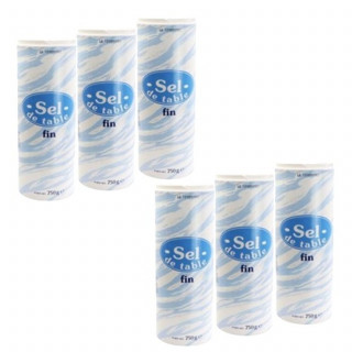 Lot 6x Sel fin - Pot 750g