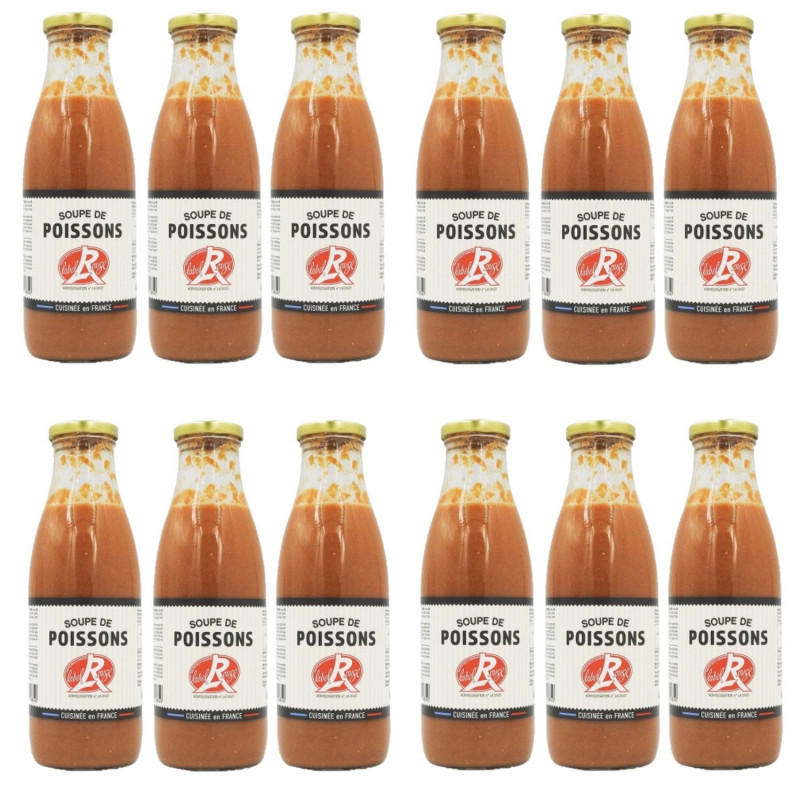 Lot 12x Soupe de poissons Label Rouge - Bouteille 750ml