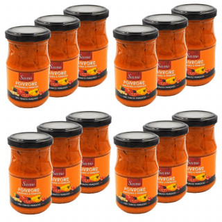 Lot 12x Sauce poivrons aubergines parmesan - Bocal 190g