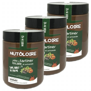 Lot 3x Pâte à tartiner noisette et caramel Nutôloire - Pot 570g
