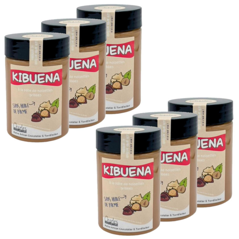 Lot 6x Pâte à tartiner à la crème de noisettes Kibuena - Pot 280g