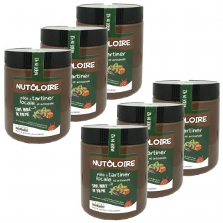 Lot 6x Pâte à tartiner noisette et caramel Nutôloire - Pot 570g