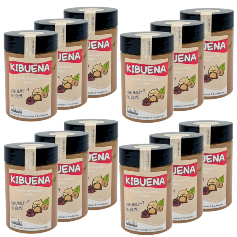 Lot 12x Pâte à tartiner à la crème de noisettes Kibuena - Pot 280g