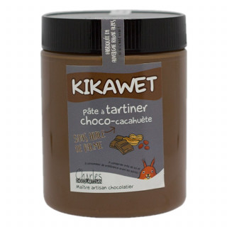 Lot 12x Pâte à tartiner chocolat cacahuète Kikawet - Pot 570g