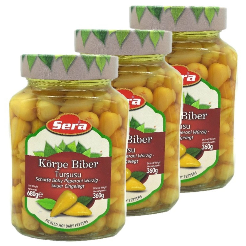 Lot 3x Petits piments forts marinés - Bocal 680g