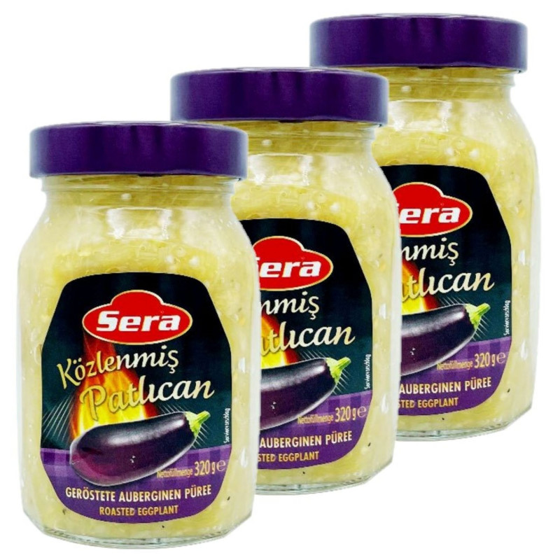 Lot 3x Purée d'aubergines rôties - Bocal 320g