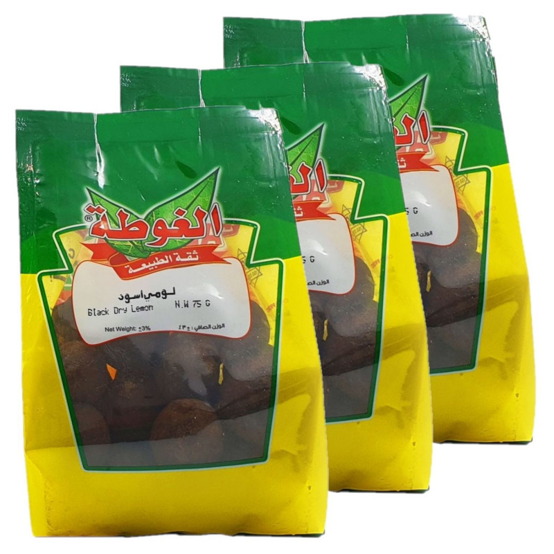Lot 3x Citrons noirs séchés Loomi - Halal - Sachet 75g