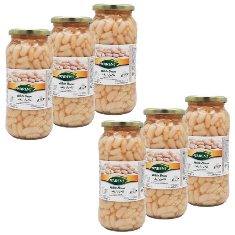 Lot 6x Haricots blancs - Bocal 540g