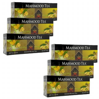 Lot 6x Thé noir Ceylan au gingembre - 25 sachets - Boîte 50g