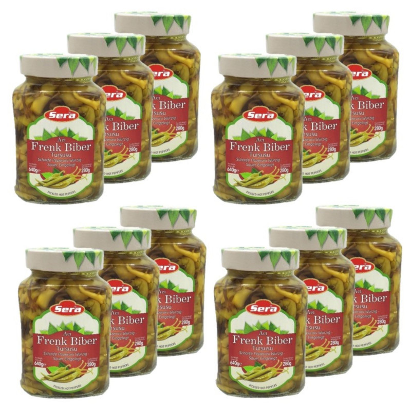 Lot 12x Piments forts marinés - Bocal 640g