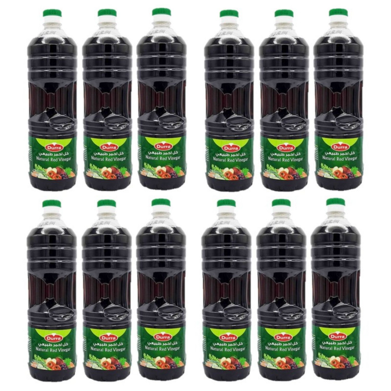 Lot 12x Vinaigre rouge naturel - Bouteille 1L