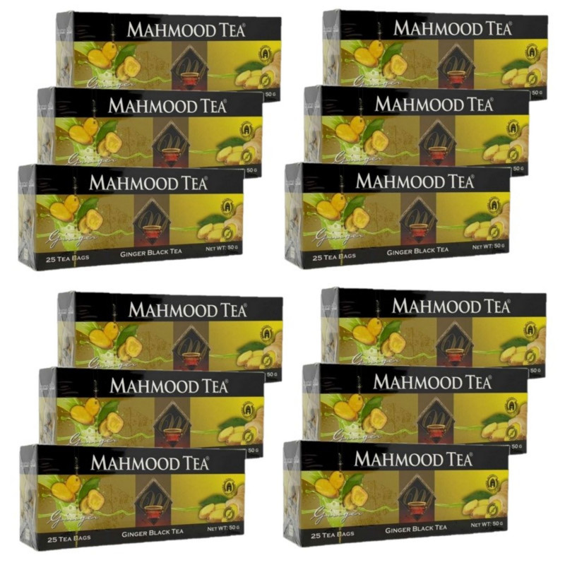 Lot 12x Thé noir Ceylan au gingembre - 25 sachets - Boîte 50g