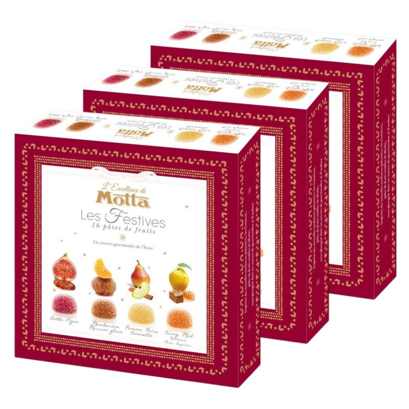 Lot 3x Coffret de pâtes de fruits Excellence Les Festives - Boîte 200g