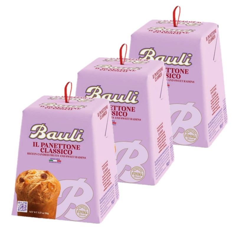 Lot 3x Panettone mignon classique - Boîte 90g