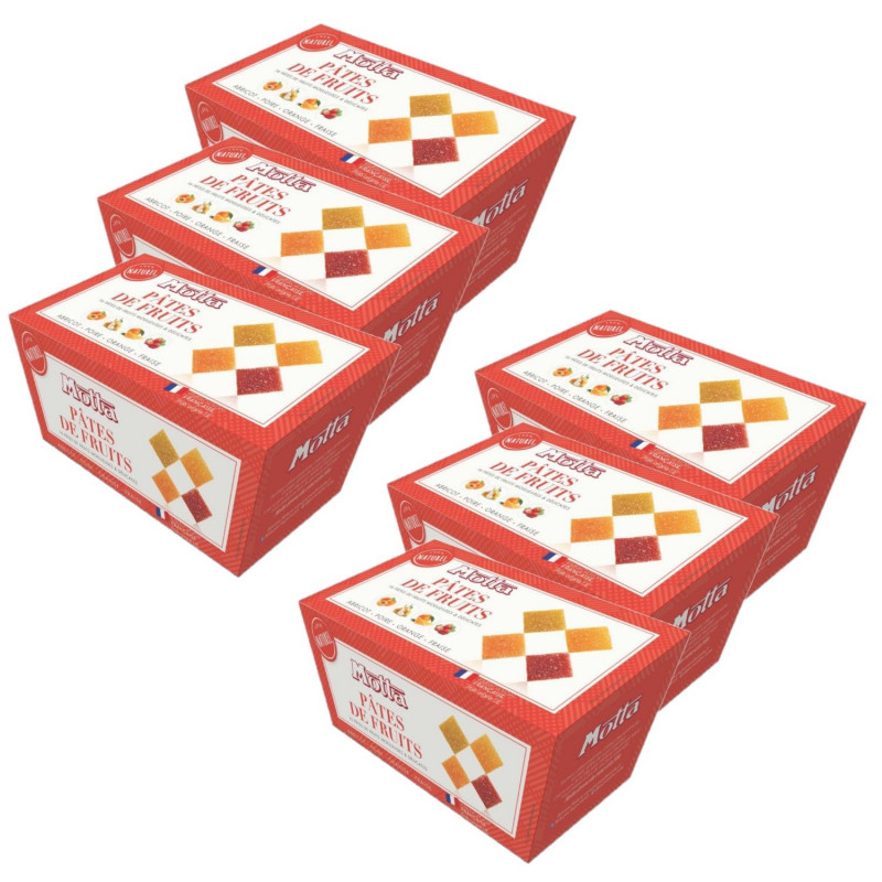 Lot 6x Ballotin 16 carrés de fruits - Boîte 200g