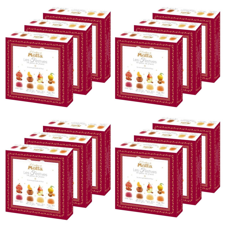 Lot 12x Coffret de pâtes de fruits Excellence Les Festives - Boîte 200g