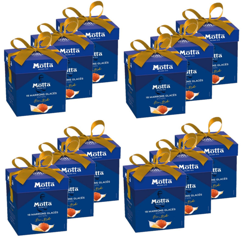 Lot 12x Boite cadeau 18 marrons glacés - Boîte 300g