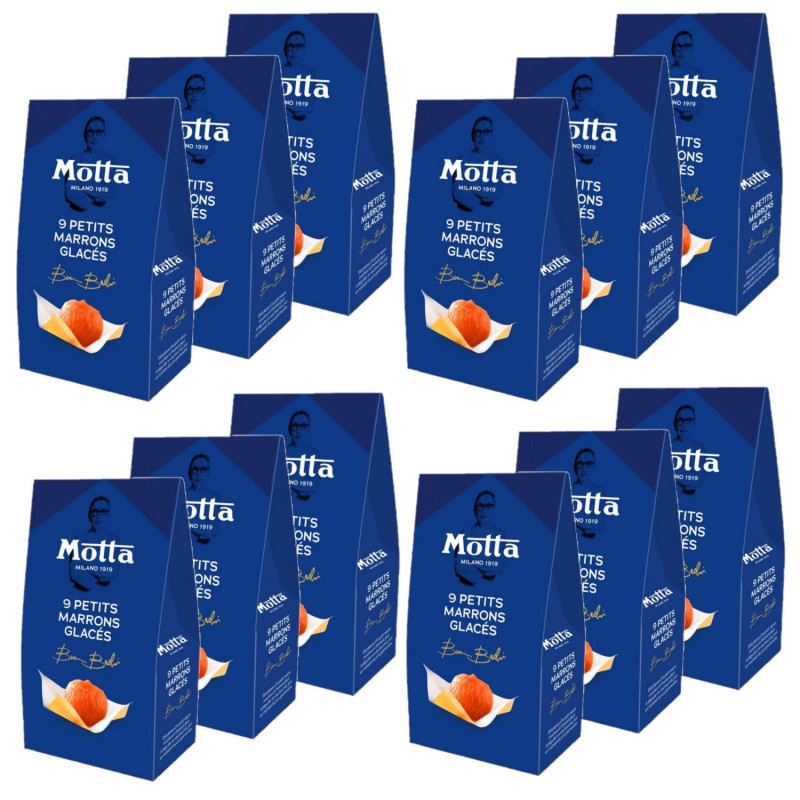 Lot 12x Sachet 9 petits marrons glacés - Boîte 117g