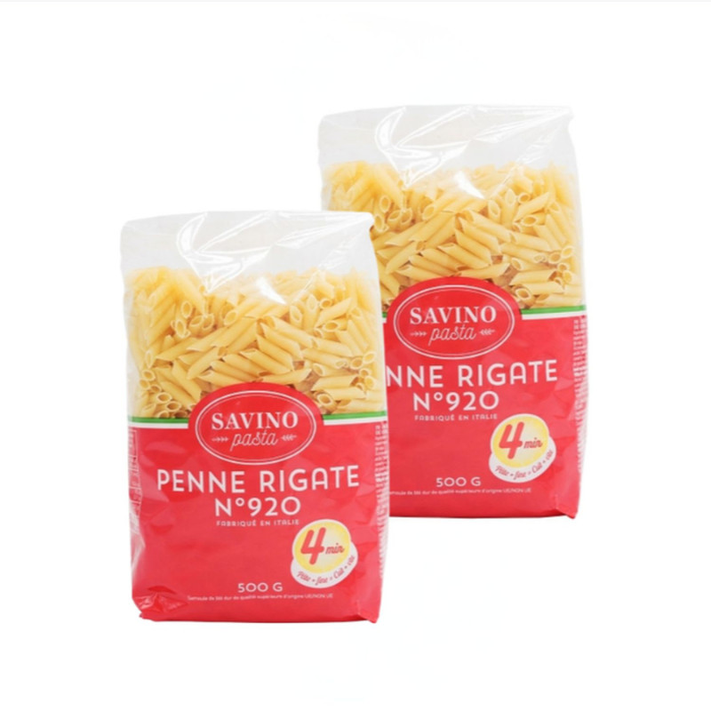 Lot 2x Pâtes mini Penne Rigate n°920 cuisson express - Paquet 500g