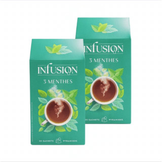 Lot 2x Infusion aux 3 menthes - Boîte 32g