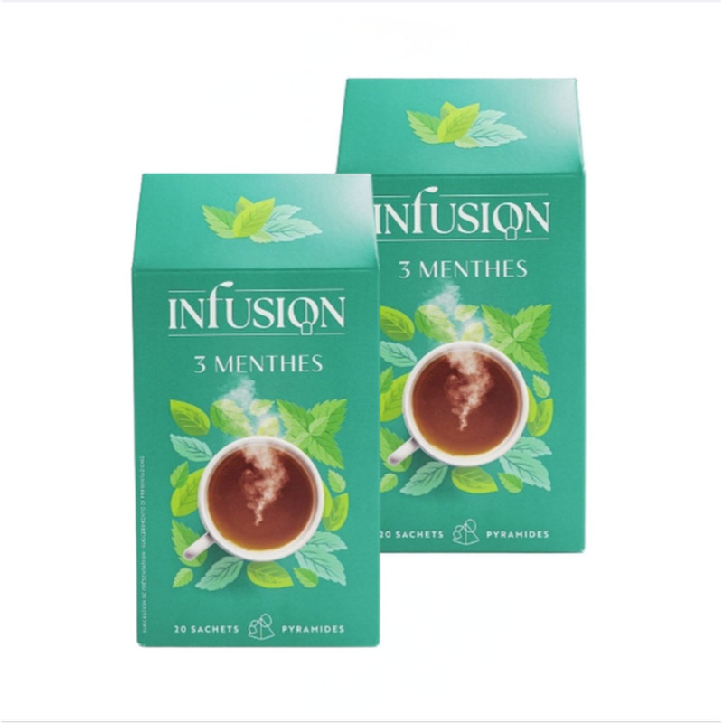 Lot 2x Infusion aux 3 menthes - Boîte 32g