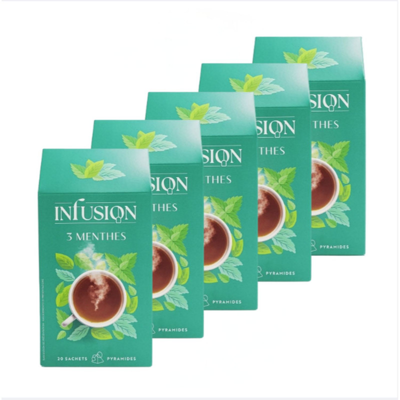 Lot 5x Infusion aux 3 menthes - Boîte 32g