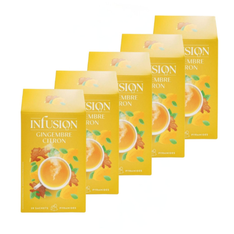 Lot 5x Infusion citron gingembre - Boîte 32g