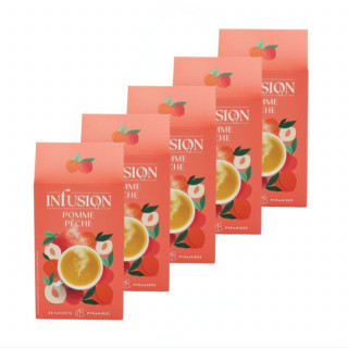 Lot 5x Infusion pomme pêche - Boîte 32g