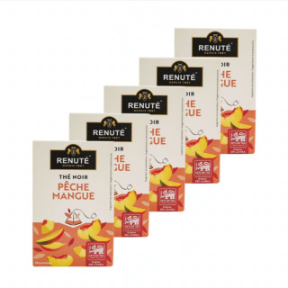 Lot 5x Thé noir à la pêche et à la mangue - Boîte 32g