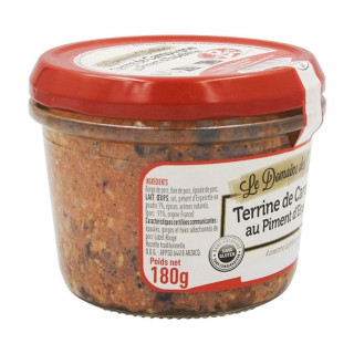 Lot 6x Terrine de campagne au piment d'Espelette - Pot 180g