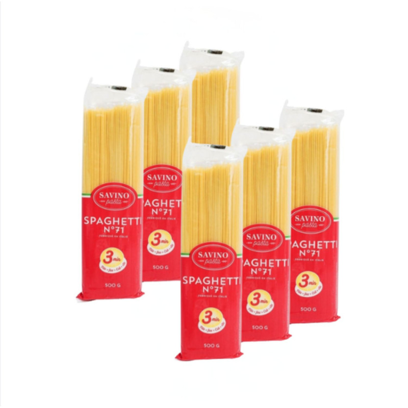 Lot 6x Pâtes Spaghetti n°71 cuisson express - Paquet 500g
