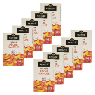 Lot 10x Thé noir à la pêche et à la mangue - Boîte 32g