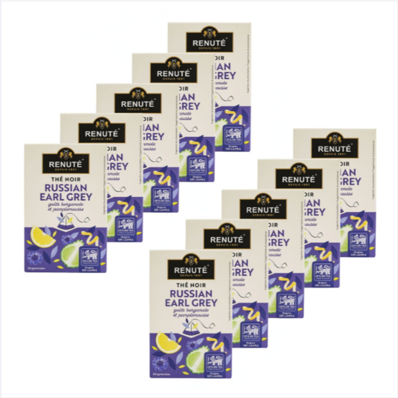 Lot 10x Thé noir Russian earl grey - Boîte 32g