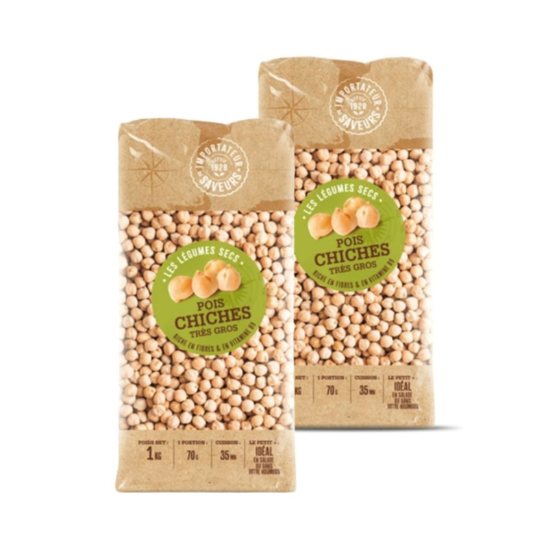 Lot 2x Pois chiches très gros - Paquet 1kg