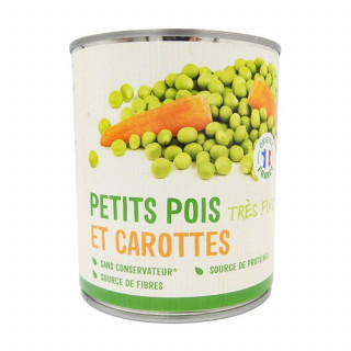Lot 3x Petits pois très fins et carottes - Conserve 800g