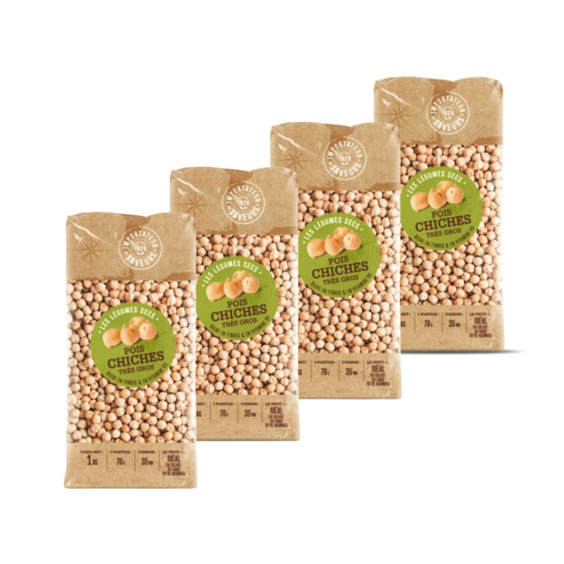 Lot 4x Pois chiches très gros - Paquet 1kg