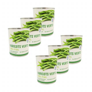 Lot 6x Haricots verts très fins - Conserve 800g