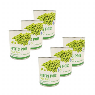 Lot 6x Petits pois très fins - Conserve 800g