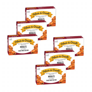 Lot 6x Moules à la sauce fruits de mer - Boîte 115g