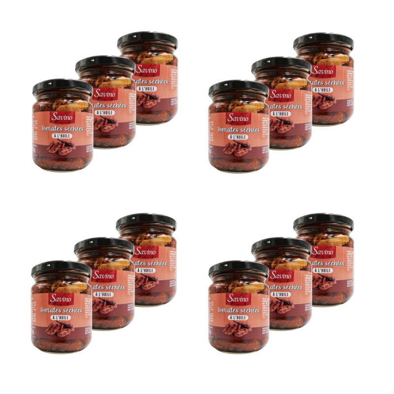 Lot 12x Tomates séchées à l'huile - Pot 200g