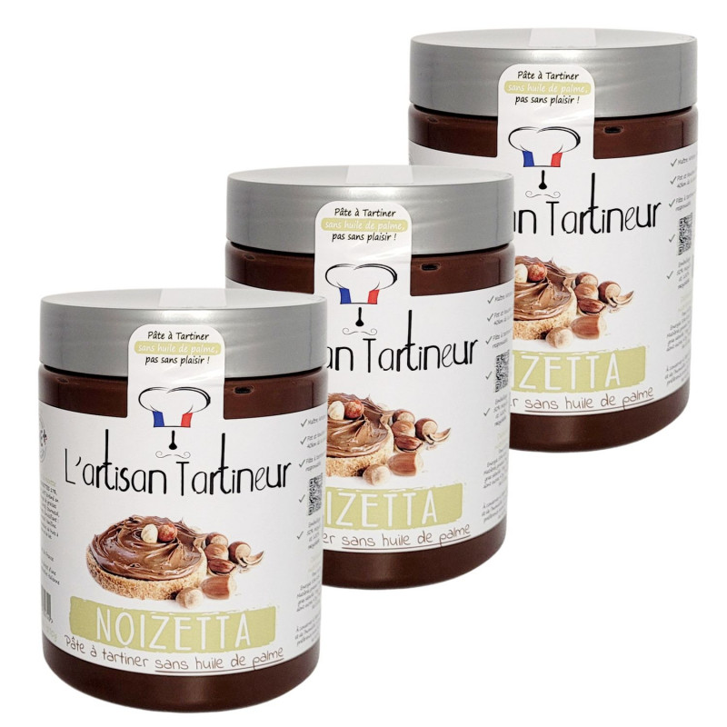Lot 3x Pâte à tartiner aux noisettes - Pot 570g